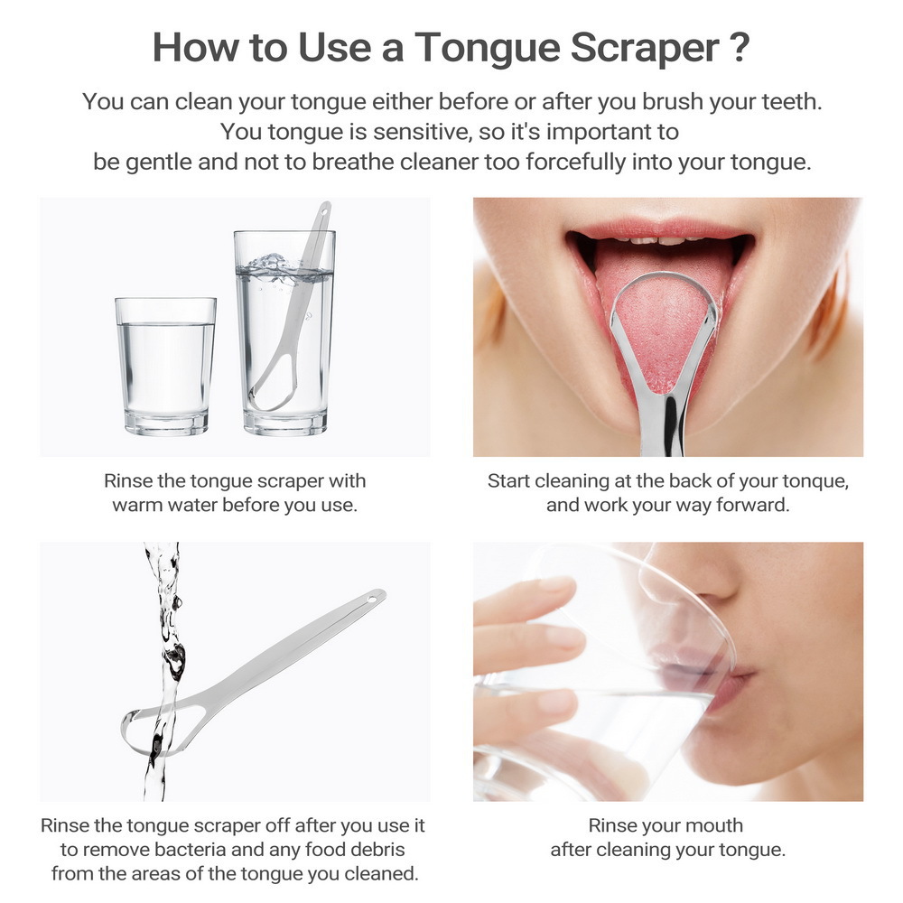 3 Pcs/Pack Metal Tongue Scrape - Tongue Scraper Metal recension och pris