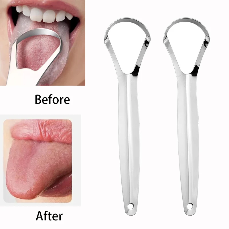 Halitosis Tongue Coating Tongu - Tongue Scraper Metal recension och pris