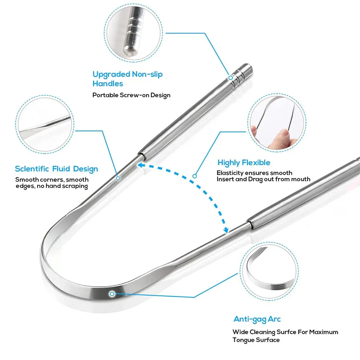 Premium 1pcs/3pcs Metal Tongue - Tongue Scraper Metal recension och pris
