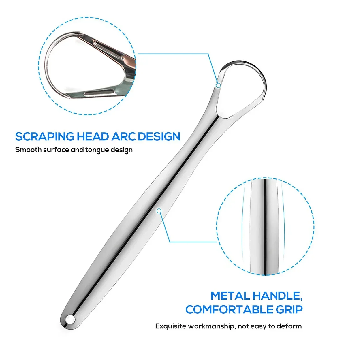 Premium 1pcs/3pcs Metal Tongue - Tongue Scraper Metal recension och pris