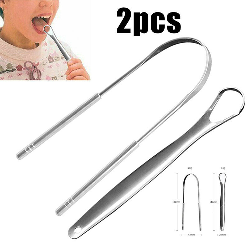 2Pcs Tongue Scraper Stainless  - Tongue Scraper Metal recension och pris